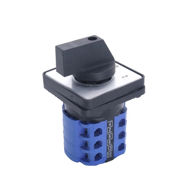 LW26-20/3 Silver Point 3 Section 3P Black Handle Knob Rotary Switch 20A Universal Transfer Switch