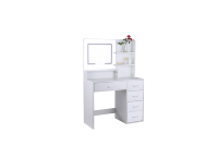 Miroir lumineux moderne blanc à panneaux de bois mobiles, haute efficacité, 3 modes d'éclairage, avec tiroirs pour coiffeuse de salon