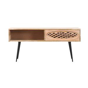 Table basse moderne en bois massif, design sculpté CNC, matériau durable et écologique, idéale pour le salon ou le bureau - Product Image 2