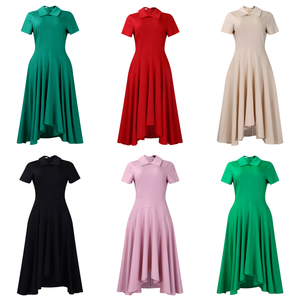 <span class=keywords><strong>Vestidos</strong></span> de Fiesta de Verano D514 para <span class=keywords><strong>Mujer</strong></span>, Cuello Polo, Manga Corta, Cintura Alta, Corte en A, Elegantes <span class=keywords><strong>Vestidos</strong></span> Africanos, Vestido de Trabajo para <span class=keywords><strong>Mujer</strong></span> - Product Image 6