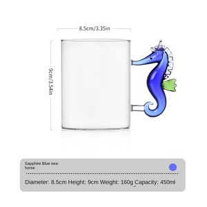 Vaso de Vidrio Creativo Tridimensional con Forma de Animal Marino, Asa y Pajita, Diseño de Animal de Dibujos Animados, Apto para Lavavajillas y <span class=keywords><strong>Microondas</strong></span>, Marca DLT - Product Image 6