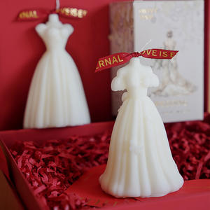 Saint Valentin Confession Décoration Mariage Fait Main <span class=keywords><strong>Cire</strong></span> <span class=keywords><strong>De</strong></span> <span class=keywords><strong>Soja</strong></span> Robe 3D Bougies Parfumées - Product Image 2