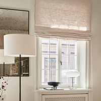 Persianas Romanas Modernas con Textura, Cortinas Opacas Personalizables para el Hogar y Hoteles, Cortinas Estampadas Decorativas con Cuerda para Sala de Estar