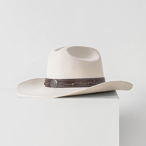 Linglong nueva moda OEM personalizado <span class=keywords><strong>australiano</strong></span> 100% lana personalizado moda Cattleman fieltro Fedora sombreros ala plana enrollable BRIM sombrero - Product Image 2