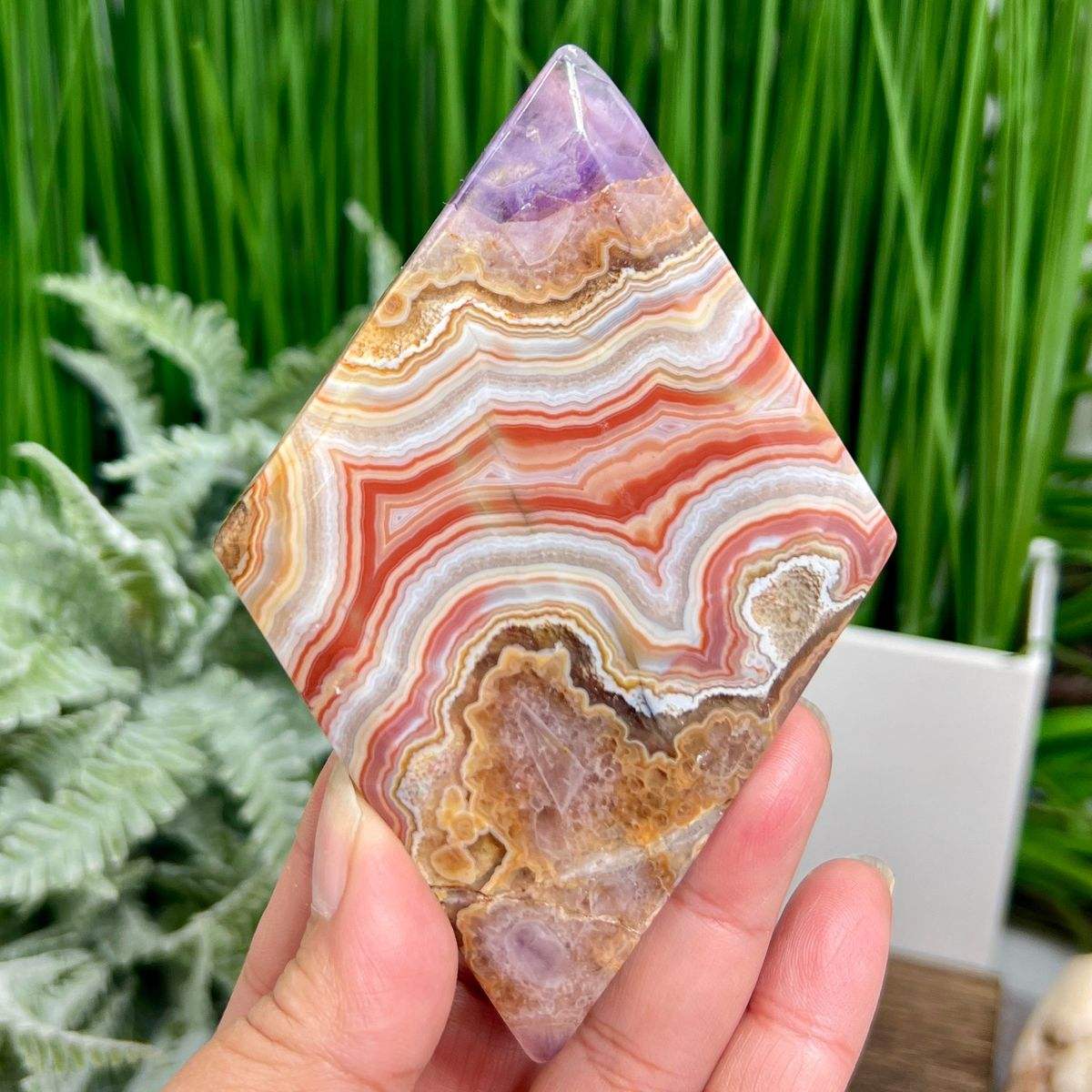 Amethyst Lace Agate Rhombus