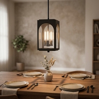 Lampe de style rétro américain, style campagnard, pour hôtel, escalier, chambre à coucher, bar, LED, avec variateur d'intensité, éclairage constant, luminaire suspendu