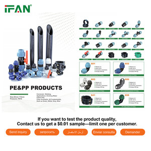 Phụ kiện nối nén HDPE PP màu xanh dương, mọi kích cỡ, tùy chỉnh theo nhà máy IFAN, dùng cho hệ thống tưới tiêu nông nghiệp và cấp nước. - Product Image 2