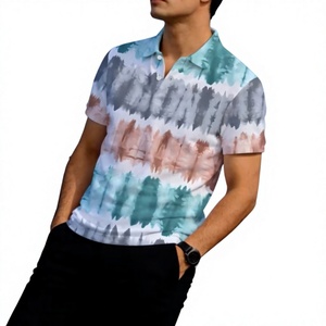 Chemise décontractée pour homme à manches courtes, boutonnée, imprimée numériquement, respirante, en tissu tricoté polyester/coton - Product Image 6
