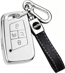 Housse de clé pour Volkswagen avec porte-clés, étui de clé en TPU compatible avec VW SEL GLI Passat Arteon, protection de démarrage à distance - Product Image 2