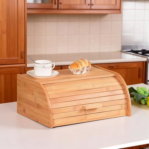 กล่องขนมปังไม้ไผ่ชางรง 30x20x15 ซม. พร้อมฝาปิด สำหรับเก็บของในครัว - Product Image 1