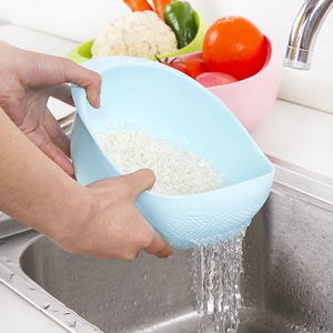 Multifunctional rice washing maker, vegetable washing basket, lazy person's product, draining rice <b>sieve</b>, <b>fine</b>-mesh - Product Image 1