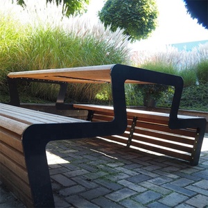 Ensembles de salle à manger jardin extérieur <span class=keywords><strong>Table</strong></span> de pique-nique en bois Commercial <span class=keywords><strong>banc</strong></span> Patio Camping <span class=keywords><strong>Table</strong></span> de pique-nique - Product Image 4