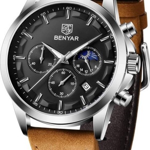 Reloj de Pulsera BENYAR 5160 Dorado, Marca OEM, Deportivo, Cronógrafo, Resistente al Agua, para Hombre, con Correa de Cuero, Venta al Por Mayor en China - Product Image 3