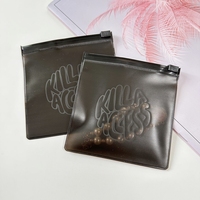 Bolsa pequeña con cierre hermético de plástico de PVC para joyería con logotipo personalizado, bolsa negra esmerilada con cierre hermético para joyería