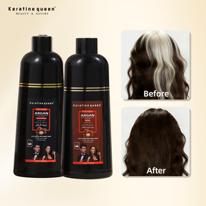 Shampoo colorant capillaire à l'huile d'argan pour <span class=keywords><strong>cheveux</strong></span> noirs et bruns, couvre les <span class=keywords><strong>cheveux</strong></span> <span class=keywords><strong>gris</strong></span> et blancs, sans tache sur la peau, pour hommes et femmes - Product Image 2