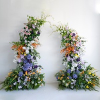 NINI Vente en gros d'arches de fleurs sauvages artificielles en soie faites à la main, décorations de mariage colorées