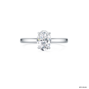 Cincin berlian pernikahan emas putih 18K potongan Oval berlian tumbuh janji pertunangan dan cincin ulang tahun untuk acara khusus - Product Image 2