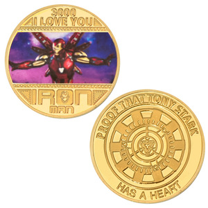 Monedas Conmemorativas Metálicas con Temática de Películas de Marvel Americanas, Monedas Doradas de Iron Man, Colección de Regalos - Product Image 3