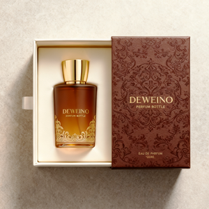 Flacon de parfum de luxe en vente chaude, 100 ml, flacon en verre ambré rond, flacon de parfum personnalisé avec emballage en boîte - Product Image 3