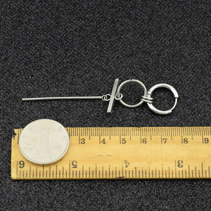 Boucles d'oreilles pendantes géométriques au design simple et original, plaquées argent, unisexes, en acier inoxydable, vente en gros de bijoux - Product Image 4