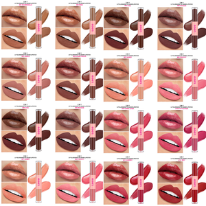 Cosméticos Vegetarianos 2 em 1 de Longa Duração, Batom Líquido Matte à Prova d'Água com Dupla Face, Gloss Labial Hidratante com Brilho - Product Image 3