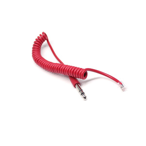 Usine en gros 6.3mm prise stéréo vers <span class=keywords><strong>RJ22</strong></span> câbles de prise fil de combiné en spirale à ressort 4P4C câbles de cordon téléphonique - Product Image 6