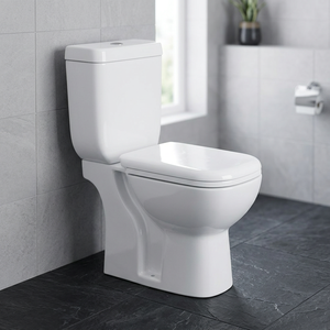 Square <b>Back</b> To Wall Two Piece WC P Trap Rimless Flush Ceramic Toilet With Nano Glaze Water Closet Toilets Set - Product Image 3