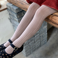 Leggings pour filles de haute qualité, collants une pièce de couleur unie pour bébés, chaussettes rayées en coton peigné de couleur unie pour bébés