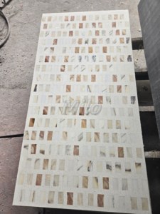 Terrazzo en marbre rouge clair ML-OT015 Palladiana avec base blanche grande dalle en pierre pour dessus de table et salle à manger Solution de conception de modèle 3D - Product Image 4