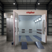 Cabines de peinture automobile à triple tête chauffante Quantum 53 kW, modèle 80, en promotion ° Cabine de peinture automobile C avec 56 tubes de 24W pour four de peinture