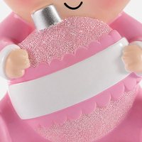 Figura de Resina de Bebé Chibi con Gorro de Santa Claus y Adorno Brillante, Nombre Personalizado, Recuerdo Navideño para Mesa o Repisa