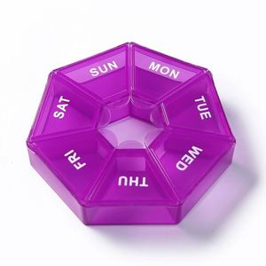 Organisateur de médicaments hebdomadaire coloré pour 7 jours, avec étui de voyage portable, boîte à pilules AM/PM (Lun-Sam) - Product Image 6