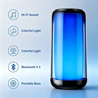 Speaker Silinder Transparan 360 Derajat Rhythm RGB Ambient Light TWS Wireless Stereo BT5.4 Audio Desktop Isi Ulang