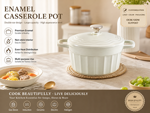 Marmite <span class=keywords><strong>en</strong></span> aluminium émaillé avec couvercle, double poignée, plusieurs tailles, pour cuisson sur cuisinière domestique, vente <span class=keywords><strong>en</strong></span> gros - Product Image 1