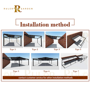 All Season Easily Assembled Waterproof PVC Roof Aluminum Pergola Custom Sunshade Rainproof <strong>Porch</strong> Patio Retractable Cover <strong>Canopy</strong> - Product Image 3