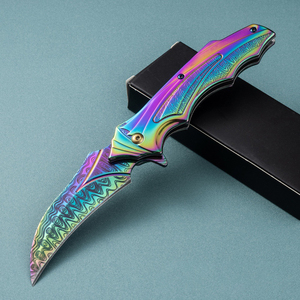 Navaja Plegable de Acero con Hoja de Punta Caída de 10cm, Cuchillo de Bolsillo para Exteriores con Perilla de Pulgar, Personalizable OEM - Product Image 4
