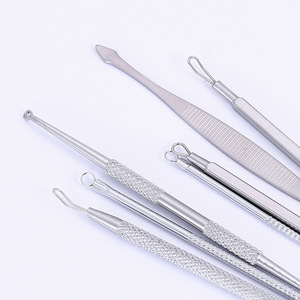 Juego de 7 piezas de agujas de acero inoxidable para extraer puntos negros y acné, con clip para celdas. Juego de 5 herramientas de belleza para eliminar espinillas con aguja - Product Image 4