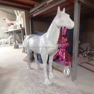 Lámpara LED moderna para suelo de caballo, escultura de arte alto, lámpara de pie, sala de exposiciones, decoración de vestíbulo, estatuas FRP, luz de suelo - Product Image 4