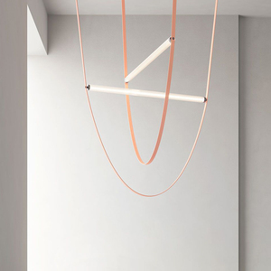 <span class=keywords><strong>Arancione</strong></span> In Pelle Moderno <span class=keywords><strong>Lampadario</strong></span> - Product Image 1