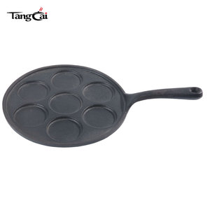 Mini padella per pancake da 7 porzioni <span class=keywords><strong>in</strong></span> <span class=keywords><strong>ghisa</strong></span> pretrattata con sette sezioni da 2,5 pollici di diametro per cupcake e cottura casalinga - Product Image 2