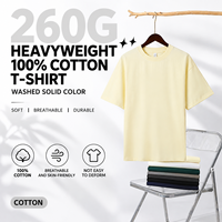 Kaos Oversize 260g 100% Katun, Bahan Tebal, Ramah Lingkungan, Bernapas, Model Drop Shoulder, Logo Custom untuk Kustomisasi Merek