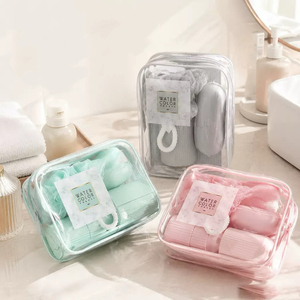 IStapromo Gifts Portable Waterproof Toiletry <b>Bag</b> Clear PVC Zipper Luxury Beauty Cosmetic Packaging Pouch Travel Makeup <b>Bag</b> - Product Image 2