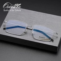 Monture de lunettes pour hommes en titane sans vis, de marque de créateur, avec verres et étiquettes, pour lunettes de vue