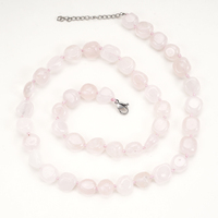 Kalung Batu Alam Kristal Citrine Rose Quartz Tiger Eye TGS GEMS dengan Rantai Tambahan