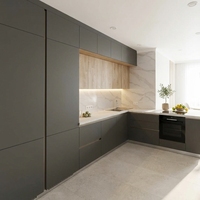 Meubles de cuisine personnalisés durables de l'usine chinoise WQ – Designs gratuits, couleur unie noir et blanc, intelligents, en promotion