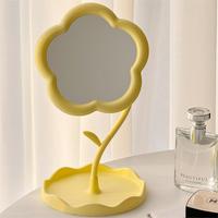 Miroir de Maquillage de Bureau en Forme de Fleur, Créatif, Tendance, pour Chambre ou Dortoir, Design Esthétique Élégant