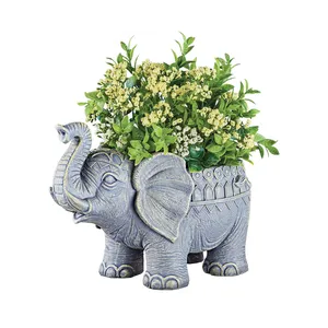 Fioriera per elefante in resina succulenta in poliresina per interni ed esterni dipinta a mano