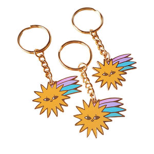 Porte-clés personnalisés en alliage de zinc vintage émaillé, légers et résistants, avec chaîne - Product Image 3