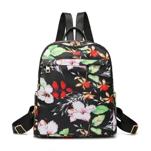 ins style schoolbag female Korean version casual tall student backpack waterproof cool retro printed backpack