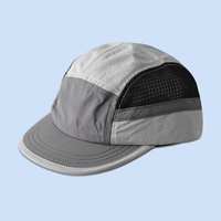 Casquette de baseball en nylon à 5 panneaux, nouvelle collection, séchage rapide, multicolores, à visière plate, réglable, logo personnalisé, imperméable et respirante pour l'extérieur